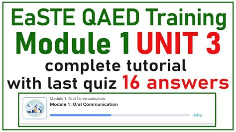 EaSTE QAED Training Module 1 Unit 3 Solved Answer With Last Quiz