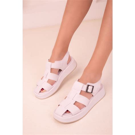 Soho White Womens Sandals 17814 Glamicz