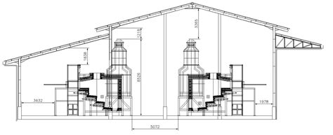 Cross Section Of The Factory Structure In Detail Autocad 2d Drawing