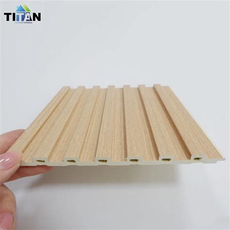 Corrugated Fluted Wooden WPC Wall Panel Oak Waterproof China Wood