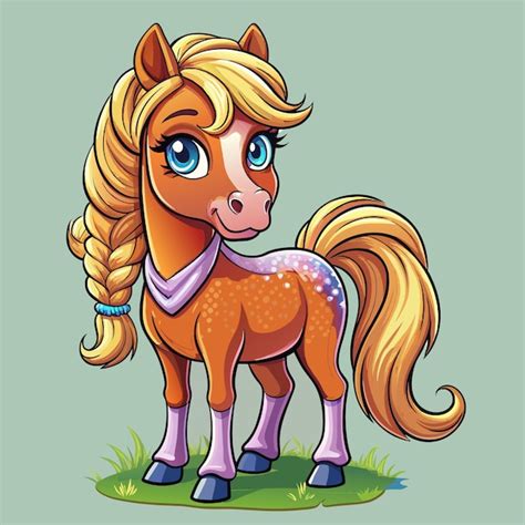 Um Desenho Animado De Um Cavalo Uma Crina E As Palavras Pony