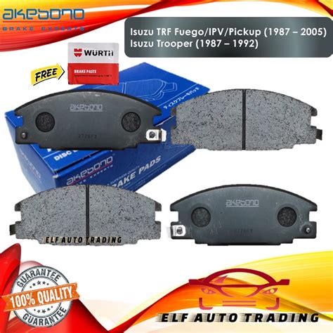 Akebono Front Brake Pads Isuzu TRF Fuego Pick Up IPV 1987 2005 Isuzu