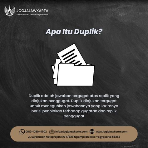 Apa Itu Duplik Jogjalawkarta