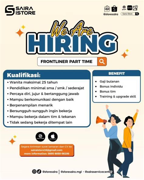 Lowongan Kerja Frontliner Part Time Di Saira IStore LokerJogja ID