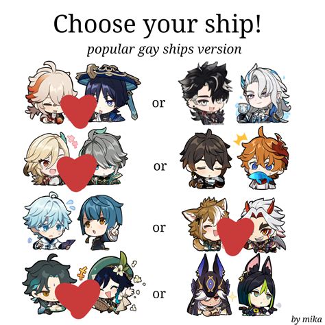 Choose Your Ship Gay Version Genshin Impact Hoyolab