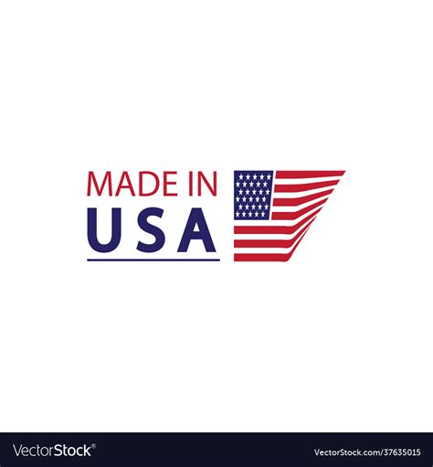 Made In Usa Logo Design Flag America Royalty Free Vector