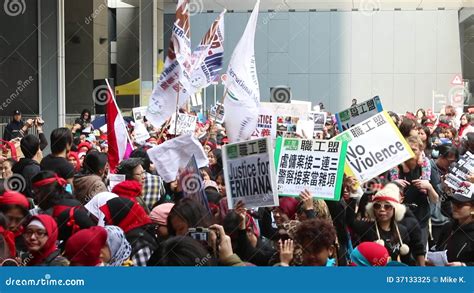 Rally For Justice For Erwiana In Hong Kong Stock Footage Video Of