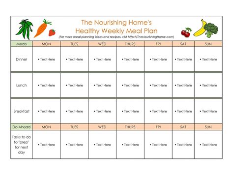 Get Our Example Of Weekly Dinner Schedule Template For Free Weekly