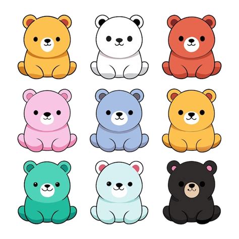 Premium Vector Cute Bears Kawaii Vector Design