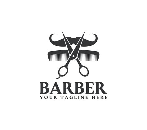 Barber Hair Salon Logo Design On White Background Vector Illustration