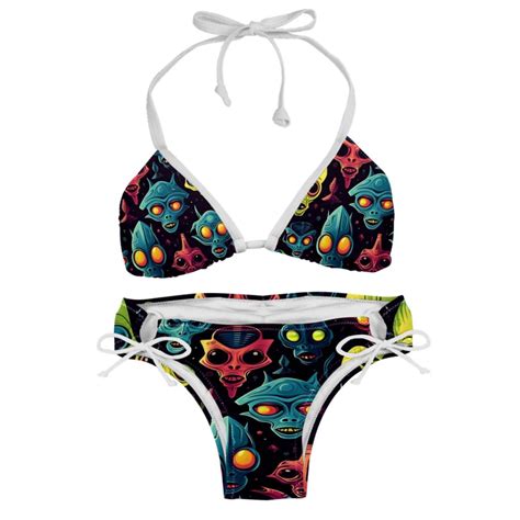 Alien Women S Detachable Sponge Adjustable Strap Bikini Set Swimsuit