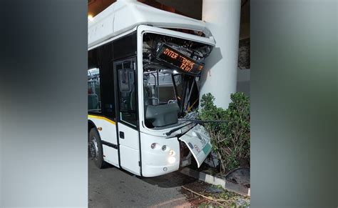 Bus Crashes Into Pillar At Bengaluru Airport Driver May Have Dozed Off