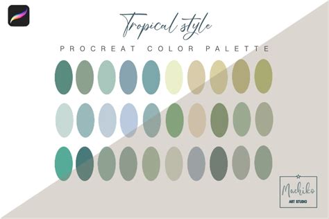 Procreate Color Palette Tropical Style Graphic By Sweetie Citrus Co