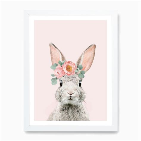 Flower Crown Bunny Pink Art Print By Sisi And Seb Fy