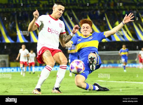 Buenos Aires 15th Apr 2023 Valentin Barco Of Boca Juniors During A