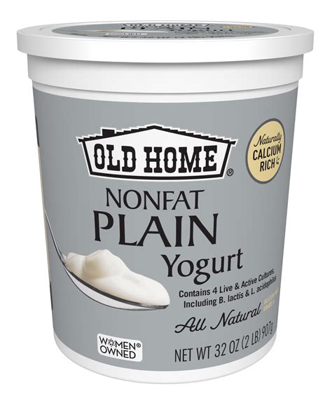 All Natural Fat Free Plain Yogurt - Old Home Foods