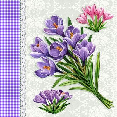 3966 Servilleta Decorada Flores Napkins The Party Aisle Crocus