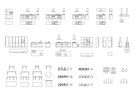 Kitchen DWG CAD Blocks in Plan and Elevation (75 Pieces) – Cadnature