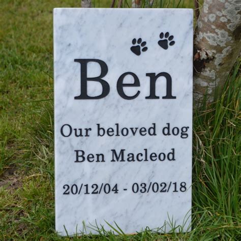 Marble Pet Memorial Headstone - White • Pets Remembered