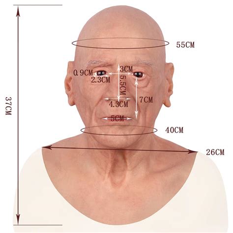 Femcyomi Old Man Silicone Mask Realistic European Male Face Full