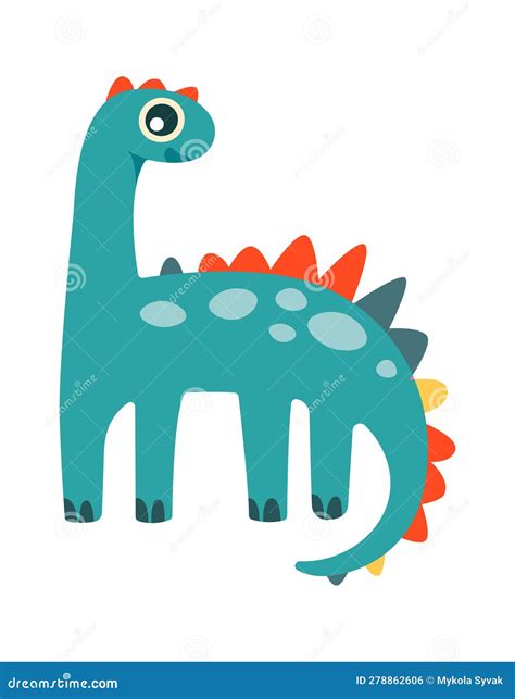 Funny Cartoon Dinosaur stock vector. Illustration of character - 278862606