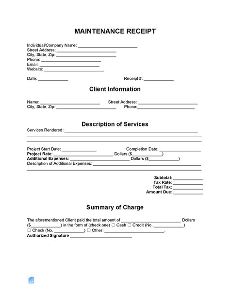 Service Labor Receipt Templates 27 Invoice Maker