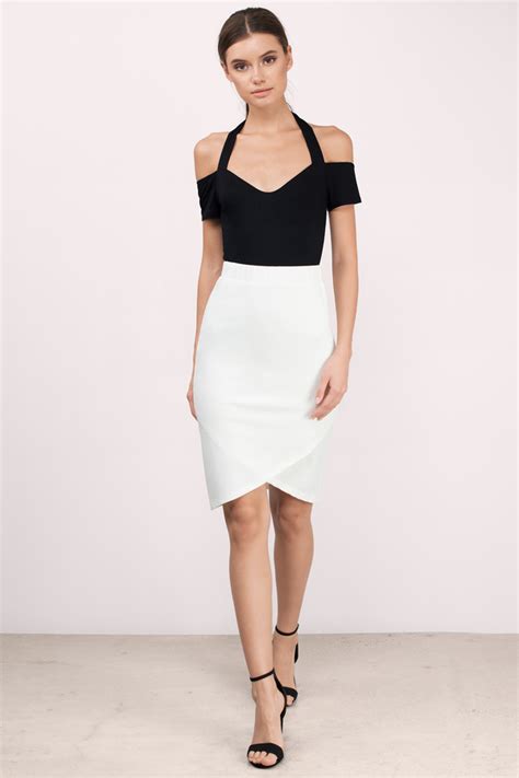 Trendy White Skirt White Skirt High Waisted Skirt Midi Skirt