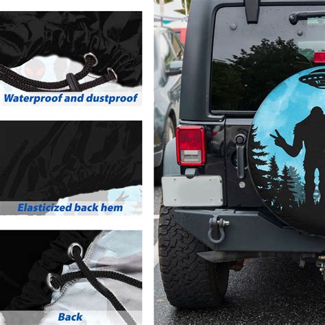 Bigfoot Alien Ufo Space Spare Tire Cover Bigfoot Sasquatch Etsy