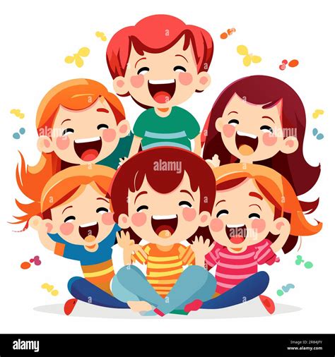 Group of school kids, group of happiness children Stock Vector Image ...