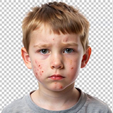kid pimple face  transparent background premium ai generated psd