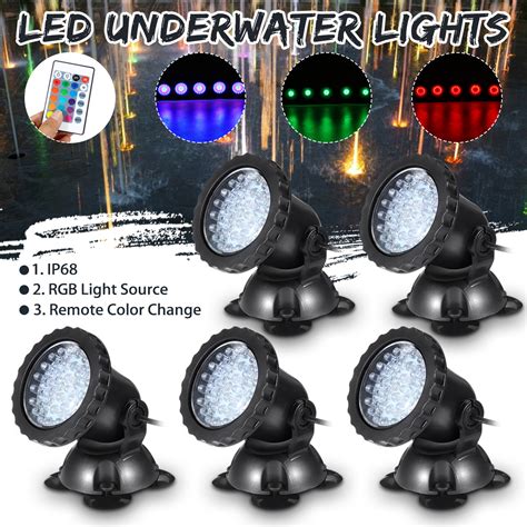 36 LED Waterproof IP68 Underwater Light Fountain Aquarium Pond Pool RGB