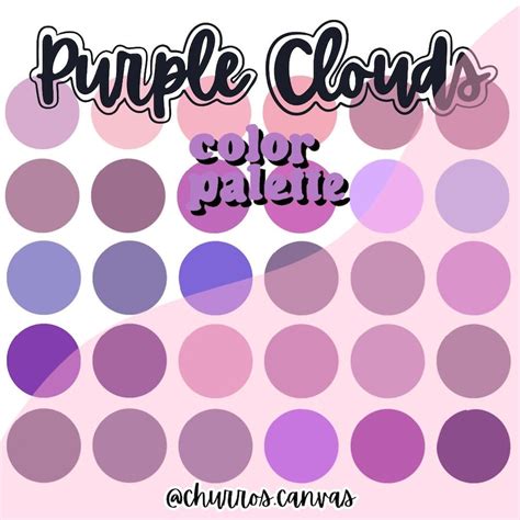 Purple Clouds Color Palette Pack Lavender Procreate Color Palette Ipad Procreate App Swatches