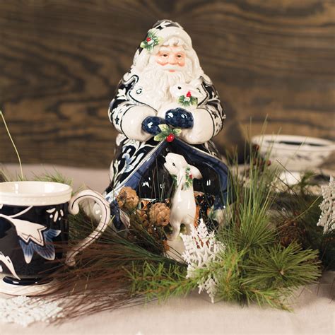 Bristol Holiday Santa Blue And White By Fitz And Floyd Santa