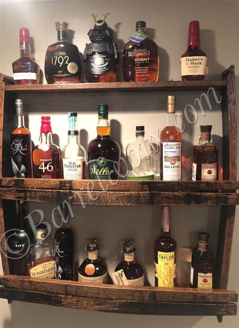 Wall Mounted Barliquor Shelfdistresses Furniturebar Etsy Liquor