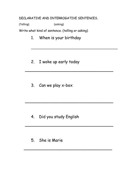 Declarative And Interrogative Sentences Activity Live Worksheets Worksheets Library