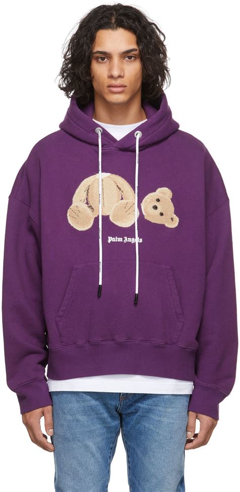 Palm Angels Purple Bear Hoodie Palm Angels