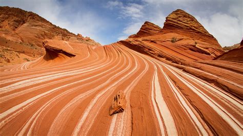 The Wave Coyote Buttes Cliffs And White Clouds