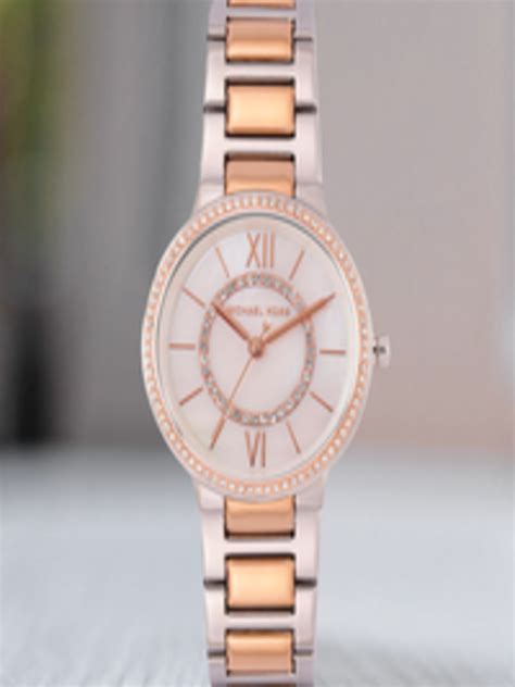 Buy Michael Kors Women White Outlet Gabbi Mother Of Pearl Embellished Analogue Watch Mk4397