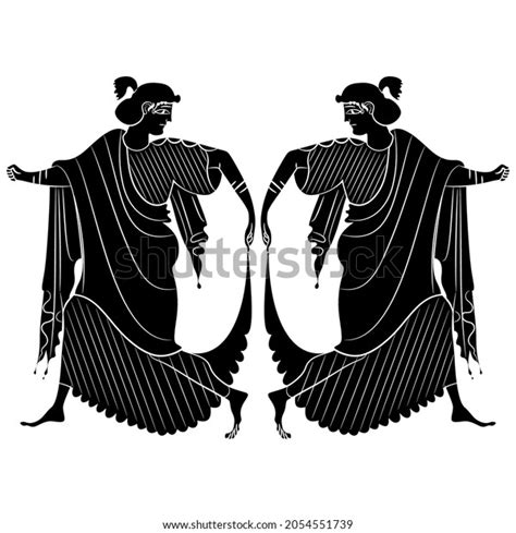 Symmetrical Ethnic Design Two Dancing Ancient Stock Vector Royalty Free 2054551739 Shutterstock