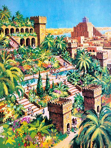 Hanging Gardens Of Babylon One Of The Seven Wonders Of The Stock