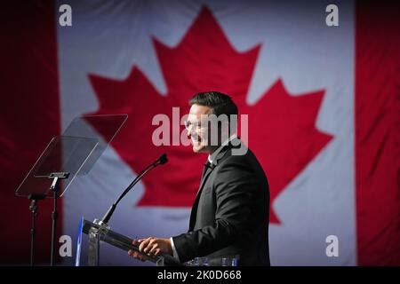 Conservative Leader Pierre Poilievre Speaks To The Crowd Gathered At A