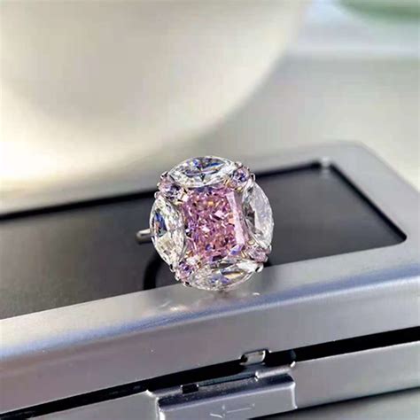 Wong Chuva De Prata Ct Cor De Rosa Criou Moissanite Pedra