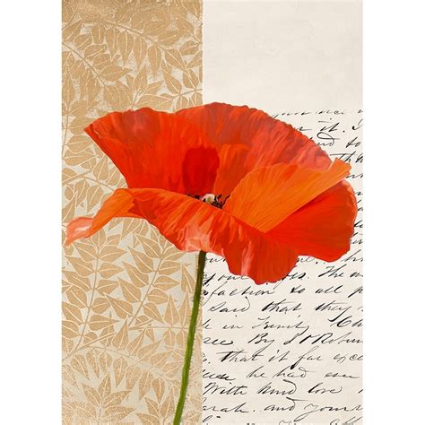 Tableau Fleurs Sur Toile Coquelicot Moderne Iii De Elena Dolci