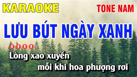 Karaoke Lưu Bút Ngày Xanh Tone Nam Nhạc Sống Nguyễn Duy YouTube