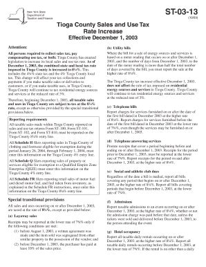 Fillable Online Tax Ny Form St Tioga County Sales And Use