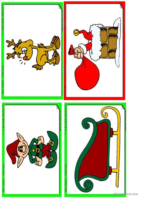 Christmas Flash Cards Vocabulary Fla… Français Fle Fiches Pedagogiques