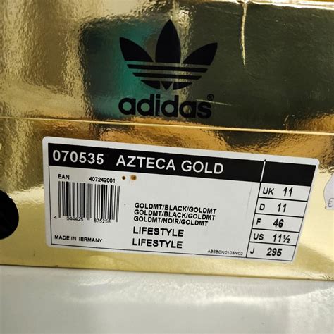 Adidas Azteca Gold 1968 Mexico Olympics Made In Germany Mens