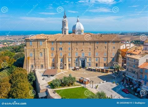 Aerial View Of The Sanctuary Of The Holy House Of Loreto In Ital Stock