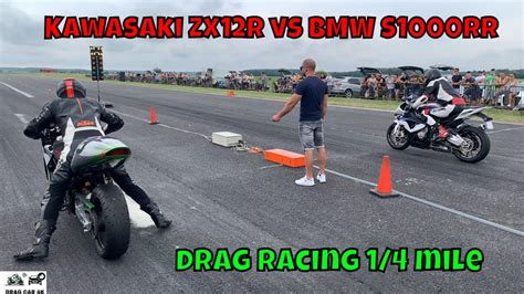 Kawasaki Zx12r Vs Bmw S1000rr Motorcycles Drag Racing 14 Mile 🏍🚦 4k