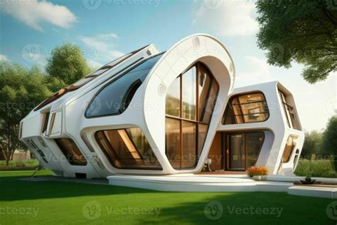 House In Trendy Futurism Style Pro Photo Stock Photo At Vecteezy